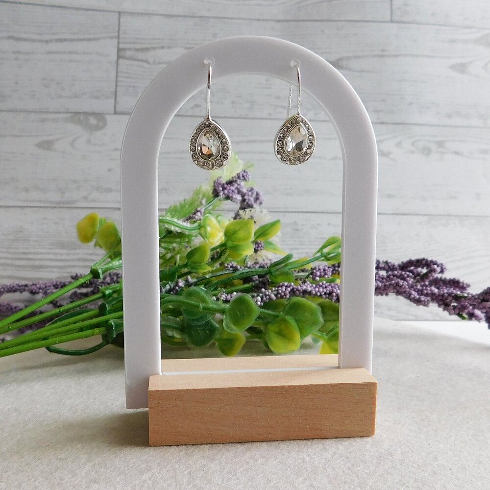 LC Lauren Conrad Fashion Drop Earrings in a Silver color.  50% recycled material